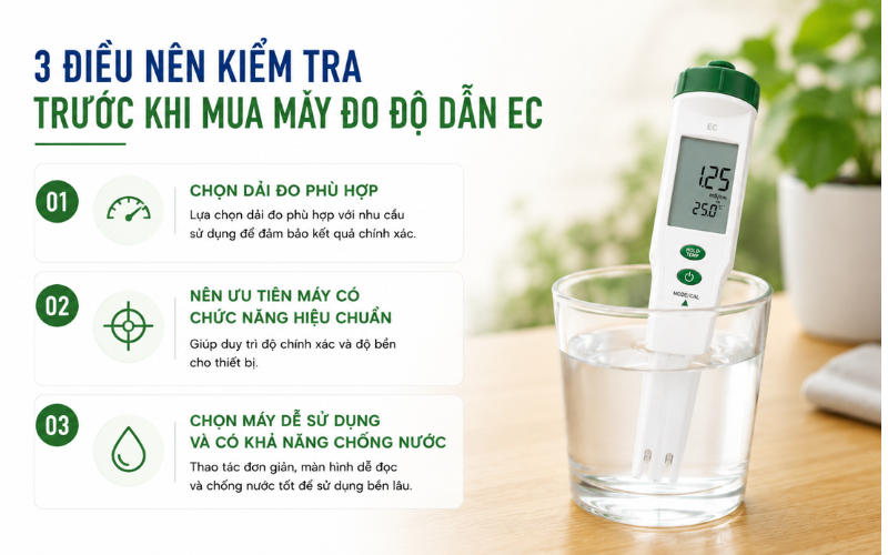 3 Điều nên kiểm tra trước khi mua máy đo độ dẫn EC