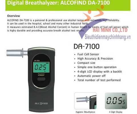Máy đo nồng độ cồn Alcofind DA-7100 giá rẻ