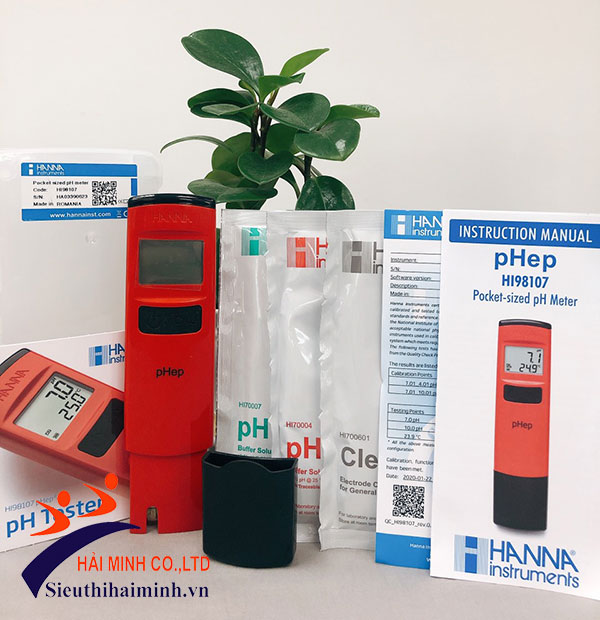 Trọn bộ bút đo pH nước Hanna HI98107