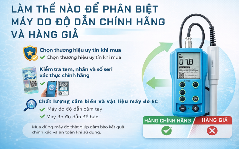 Làm thế nào để phân biệt máy đo độ dẫn chính hãng và hàng giả