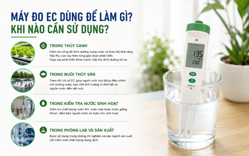 Máy đo EC dùng để làm gì? Khi nào cần sử dụng