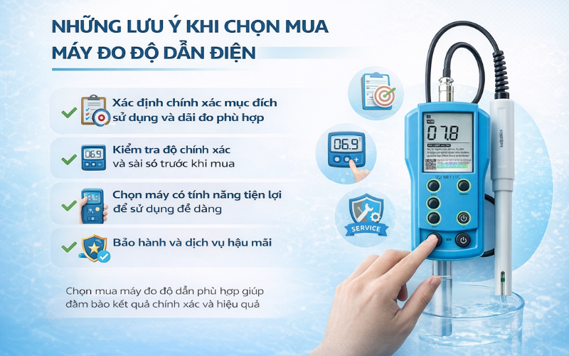 Những lưu ý khi chọn mua máy đo độ dẫn điện