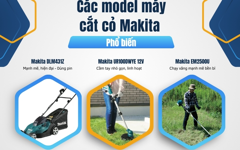 Các model máy cắt cỏ Makita phổ biến