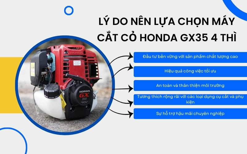 Lý do nên lựa chọn máy cắt cỏ Honda GX35 4 thì