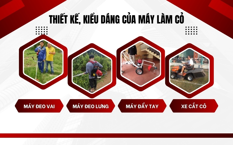 Thiết kế, kiểu dáng của máy làm cỏ