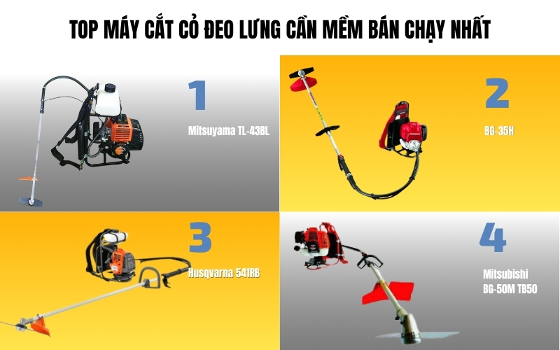 Top máy cắt cỏ đeo lưng cần mềm bán chạy nhất