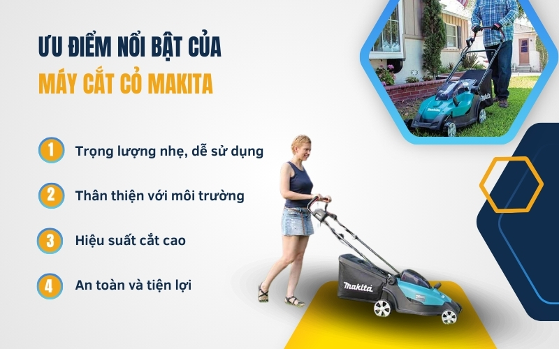 Ưu điểm nổi bật của máy cắt cỏ Makita