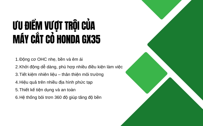 Ưu điểm vượt trội của máy cắt cỏ Honda GX35