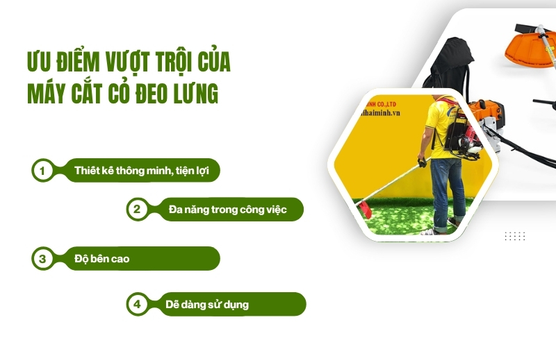 Ưu điểm vượt trội của máy cắt cỏ đeo lưng
