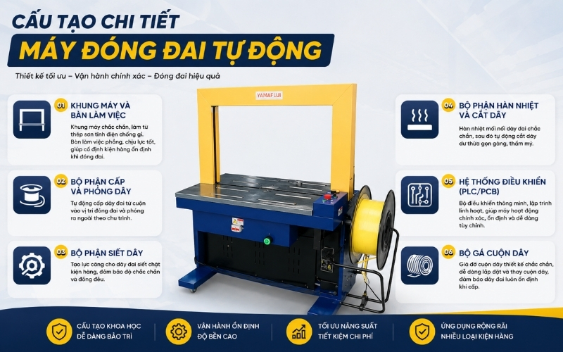 Cấu tạo chi tiết máy đóng đai tự động