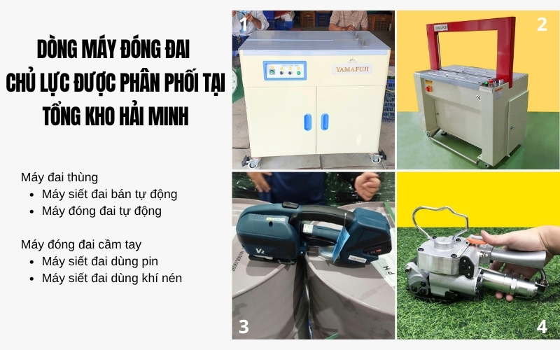 Dòng máy đóng đai chủ lực được phân phối tại tổng kho Hải Minh