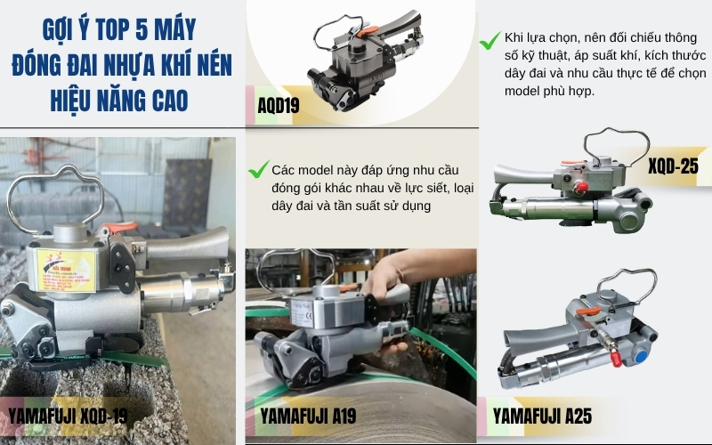 Gợi ý top 5 máy đóng đai nhựa khí nén hiệu năng cao