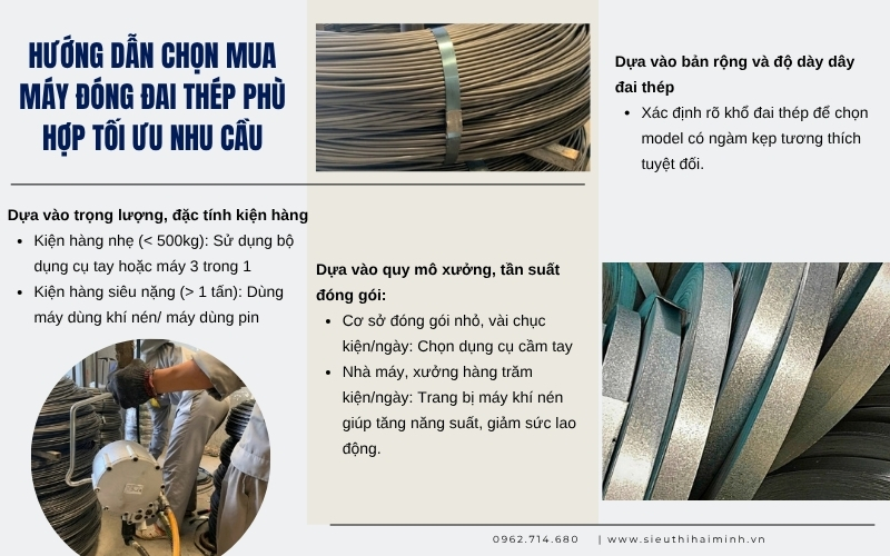 Hướng dẫn chọn mua máy đóng đai thép phù hợp tối ưu nhu cầu