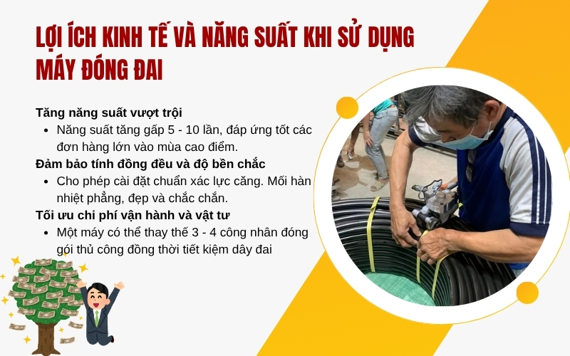 Lợi ích kinh tế và năng suất khi sử dụng máy đóng đai