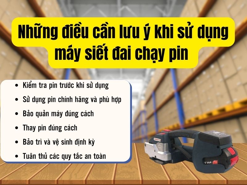 Những điều cần lưu ý khi sử dụng máy siết đai chạy pin