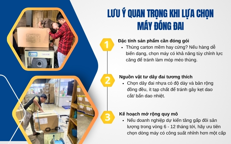 Lưu ý quan trọng khi lựa chọn máy đóng đai