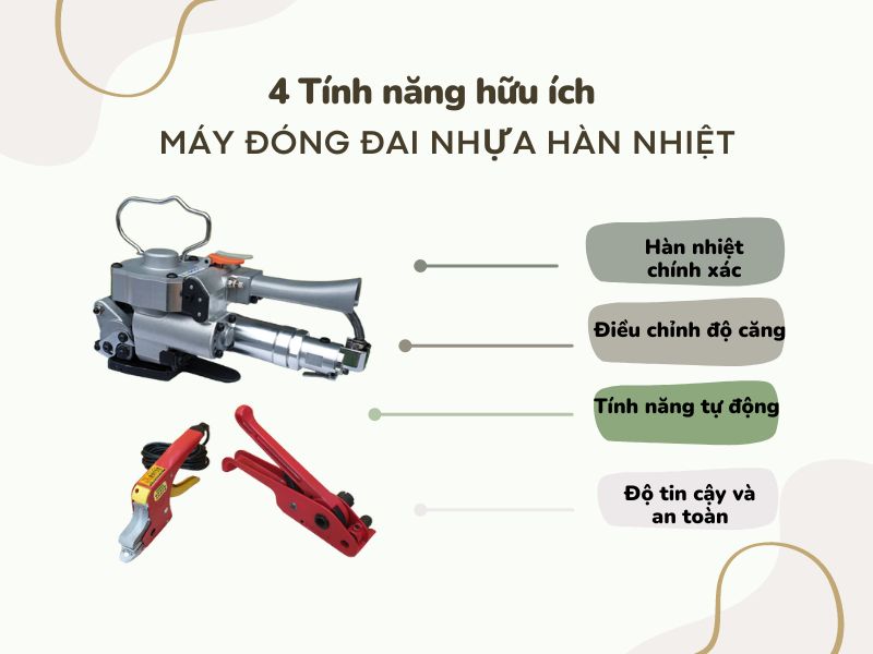 Những tính năng hữu ích của máy đóng đai dây nhựa hàn nhiệt