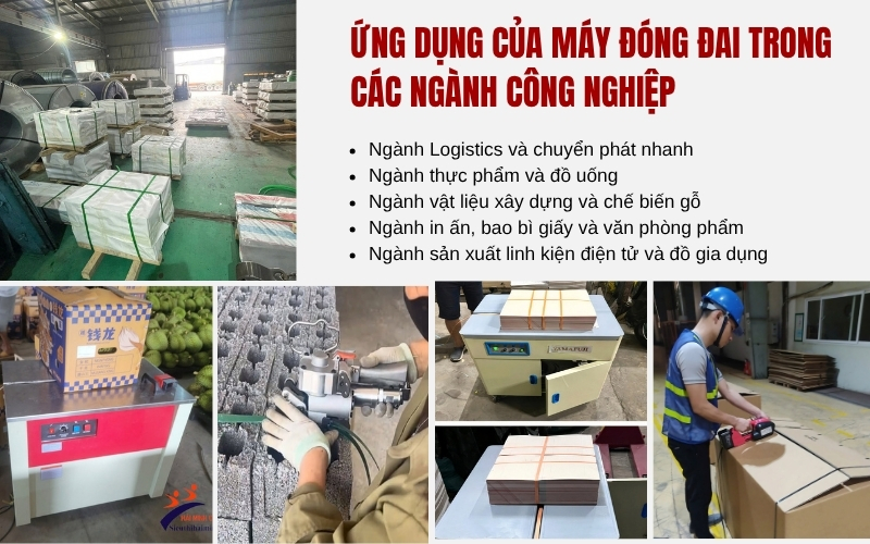 Ứng dụng của máy đóng đai trong các ngành công nghiệp