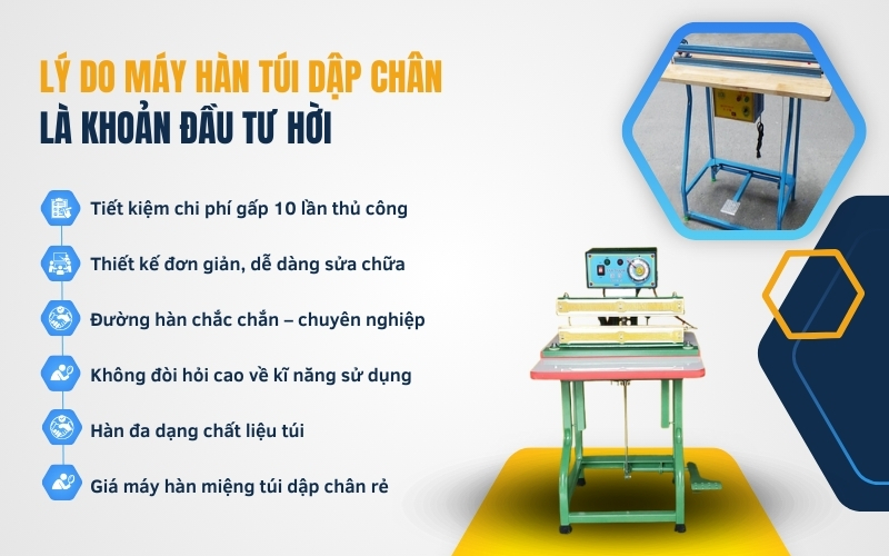 Lý do máy hàn túi dập chân là khoản đầu tư hời
