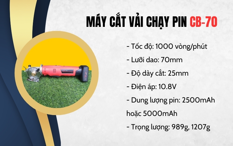 Máy cắt vải chạy pin CB-70