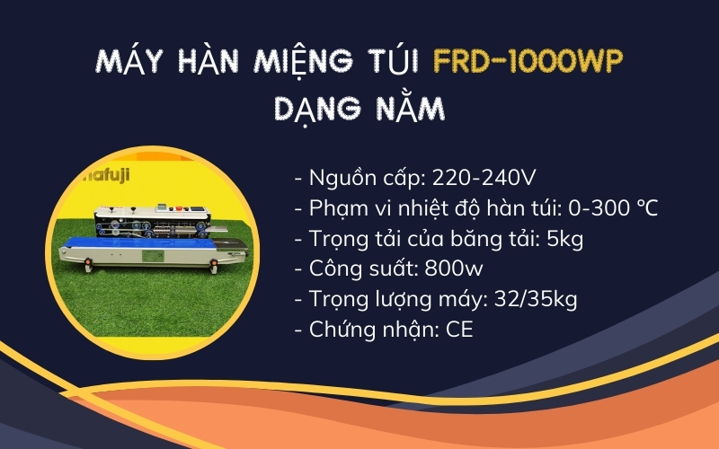 Máy hàn miệng túi FRD-1000WP dạng nằm