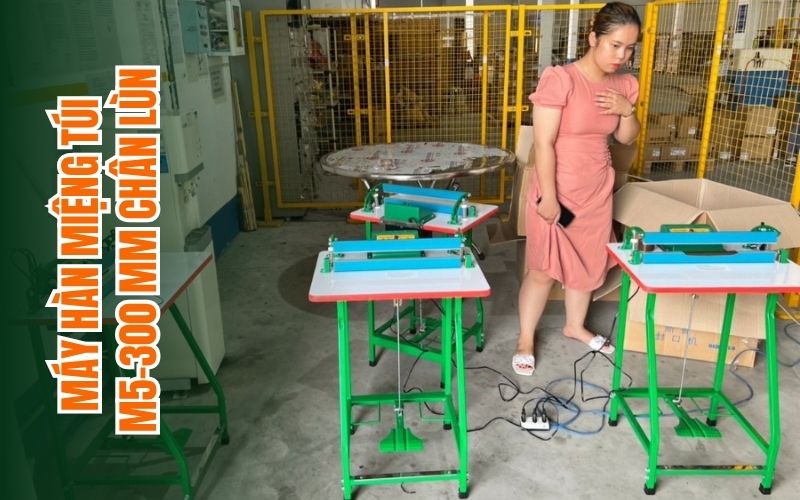 Máy hàn miệng túi M5-300 mm chân lùn
