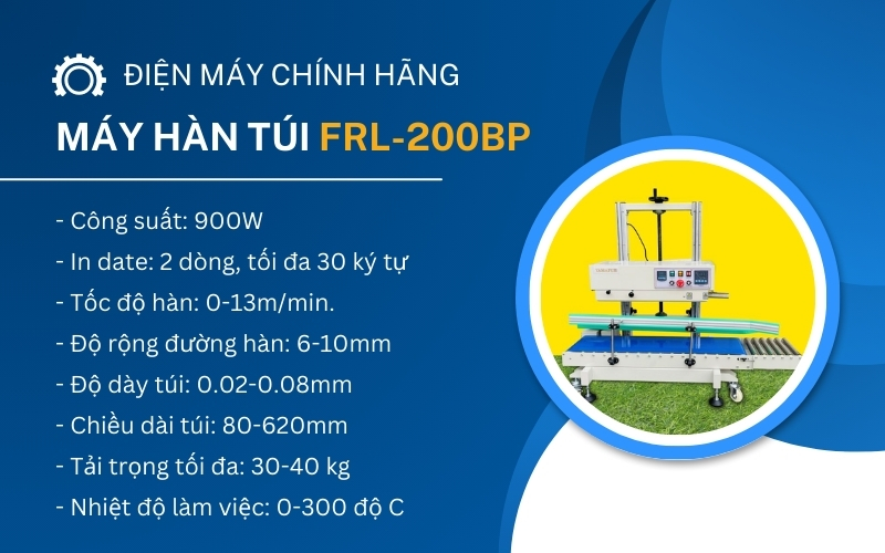 Máy hàn miệng túi công nghiệp FRL-200BP tải trọng 30 – 40kg
