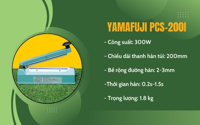 Máy hàn miệng túi dập tay Yamafuji PCS-200I