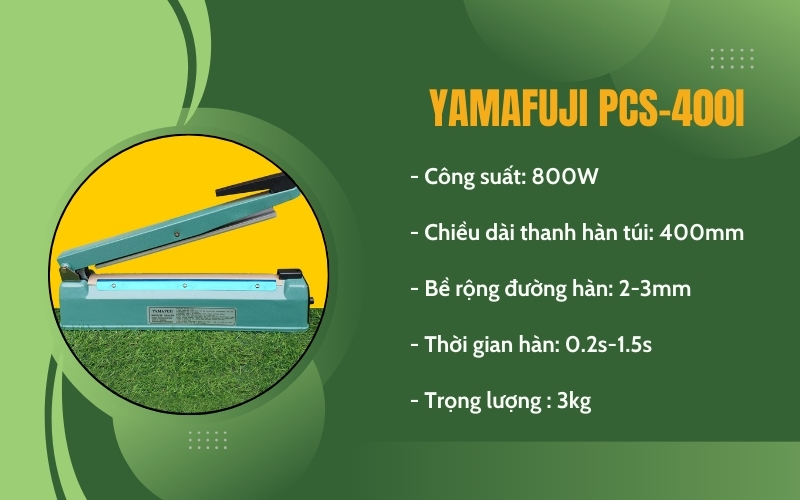 Máy hàn miệng túi dập tay Yamafuji PCS-400I