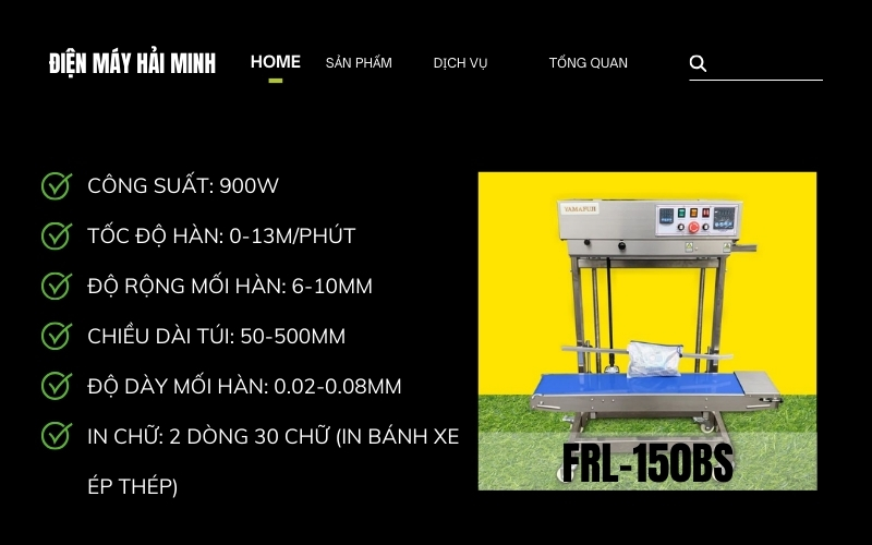 Máy hàn túi công nghiệp in date FRL-150BS