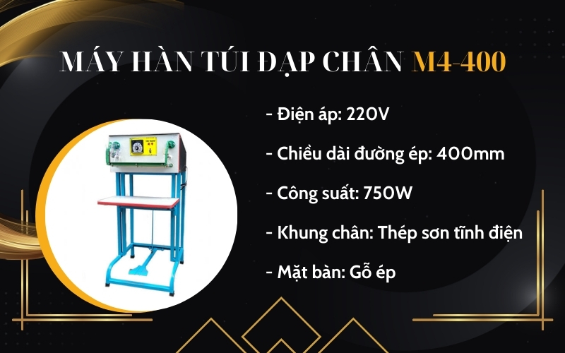 Máy hàn túi đạp chân M4-400