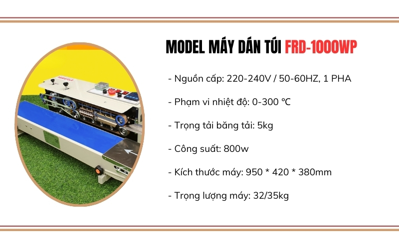 Model máy dán túi FRD-1000WP