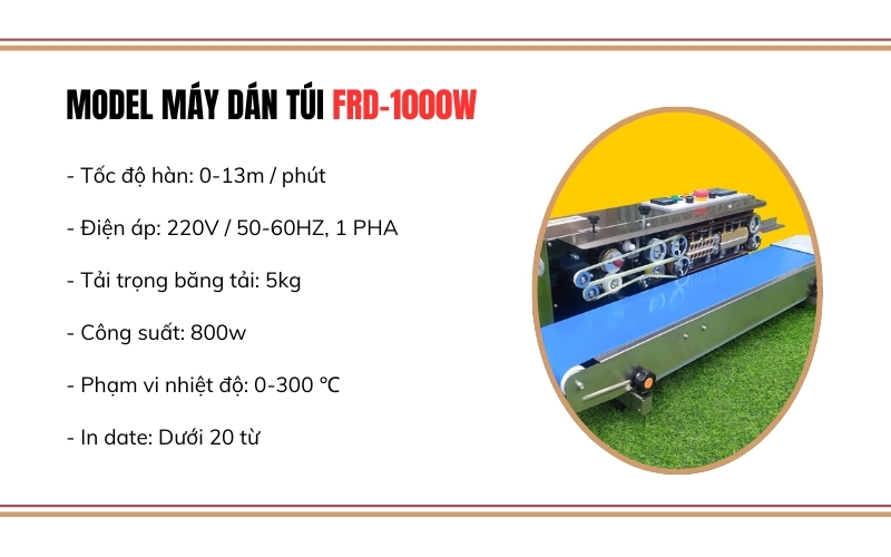 Model máy hàn túi FRD-1000W