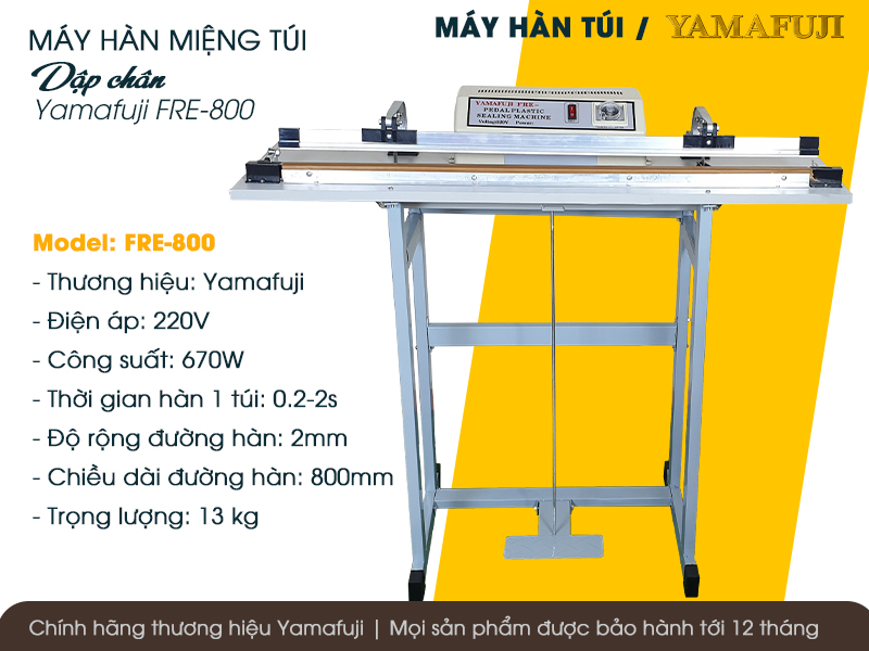 Thông số máy hàn túi dập chân Yamafuji FRE-800