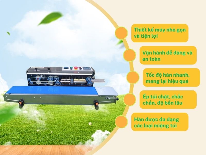Ưu điểm của máy hàn miệng túi liên tục