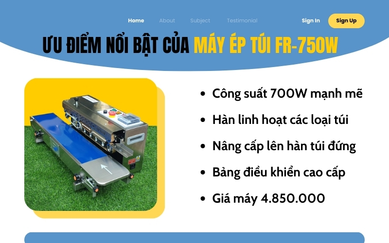 Ưu điểm nổi bật của máy ép túi FR-750W