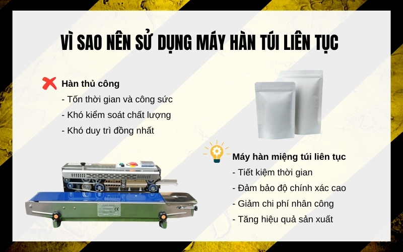 Vì sao nên sử dụng máy hàn túi liên tục thay vì hàn thủ công