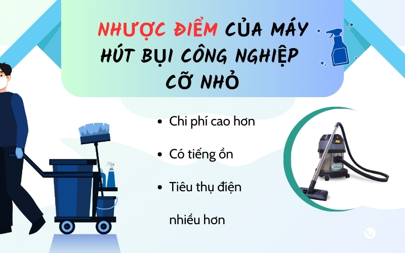 Nhược điểm của máy hút bụi công nghiệp cỡ nhỏ