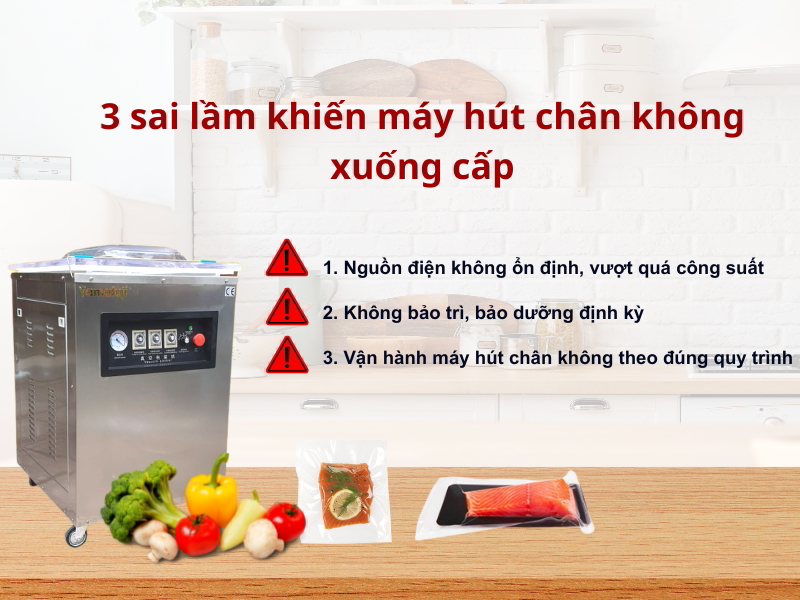 3 sai lầm khiến máy hút chân không xuống cấp