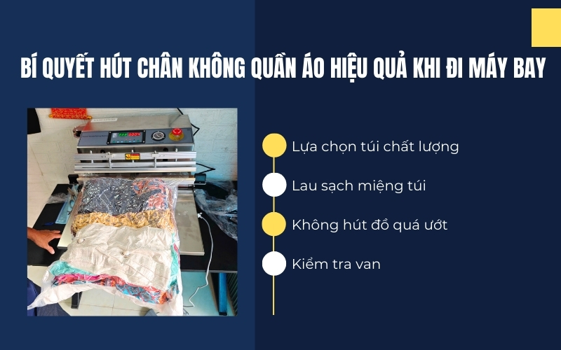 Bí quyết hút chân không quần áo hiệu quả khi đi máy bay