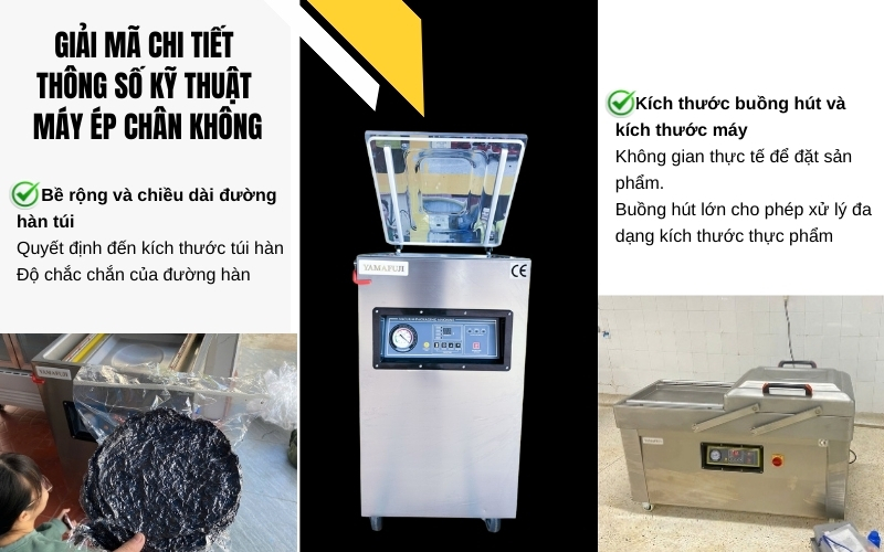 Giải mã chi tiết thông số kỹ thuật máy ép chân không