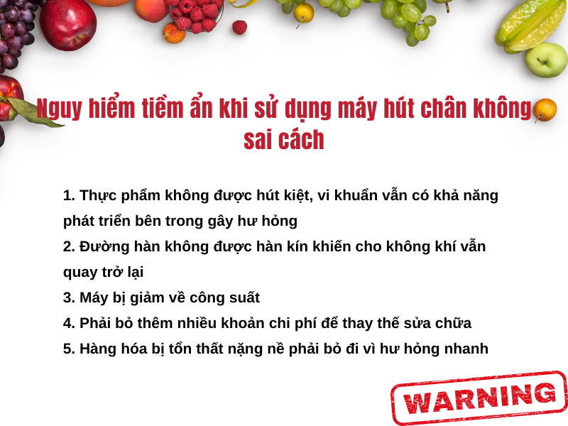 Nguy hiểm tiềm ẩn khi sử dụng máy hút chân không sai cách