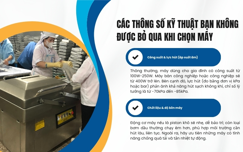 Các thông số kỹ thuật không được bỏ qua khi chọn máy ép chân không