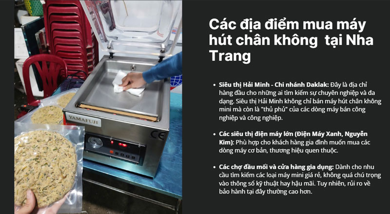 Các địa điểm mua máy hút chân không uy tín tại Nha Trang