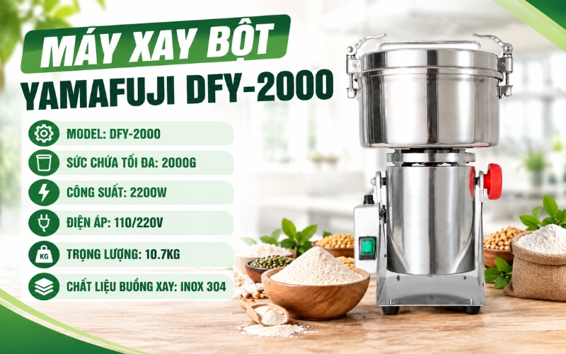 Thông số của máy xay bột Yamafuji DFY-2000