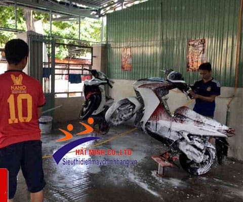 mở tiệm rửa xe máy với máy rửa xe công nghiệp