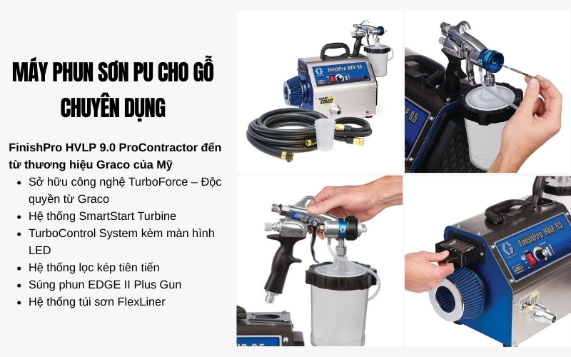 Máy phun sơn Pu cho gỗ chuyên dụng