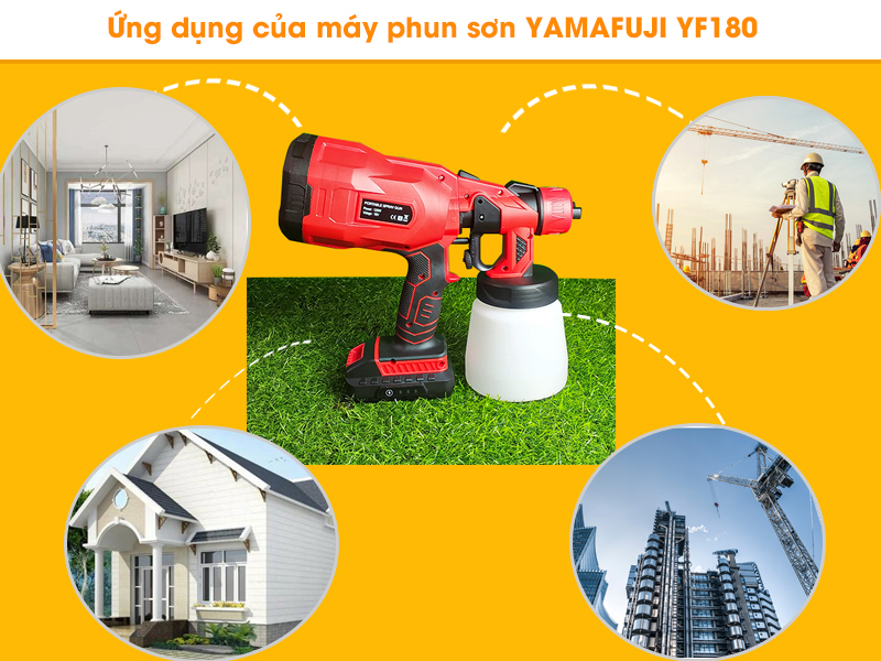 Máy phun sơn dùng pin YF180 của hãng Yamafuji