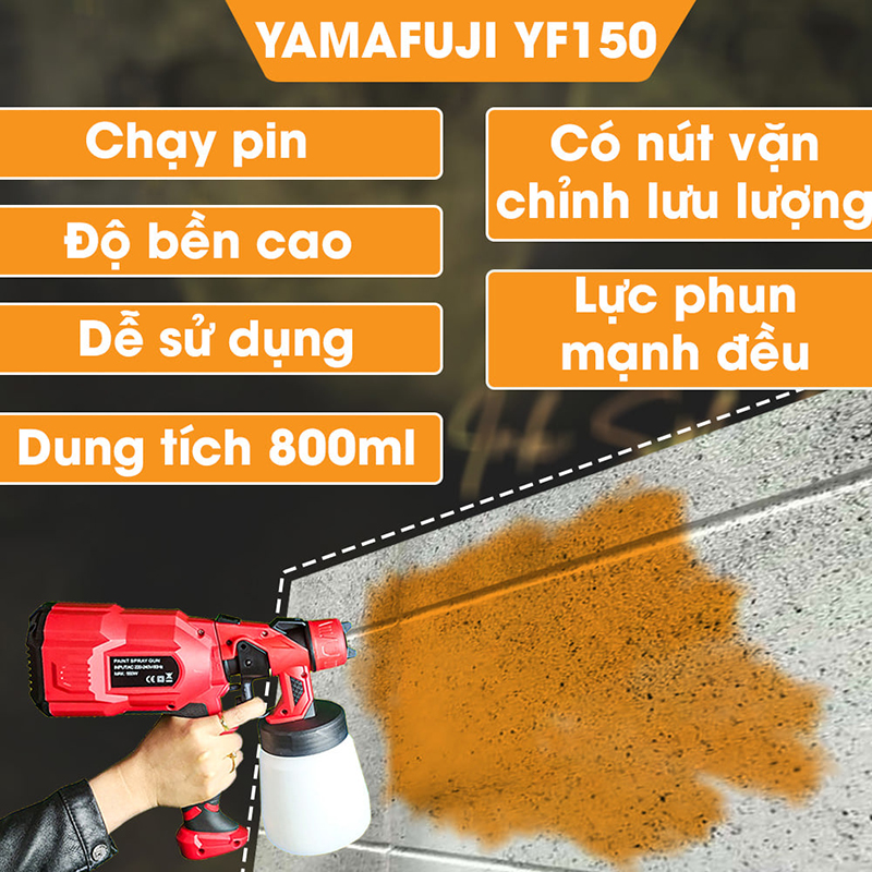 Máy phun sơn mini chạy điện Yamafuji YF150