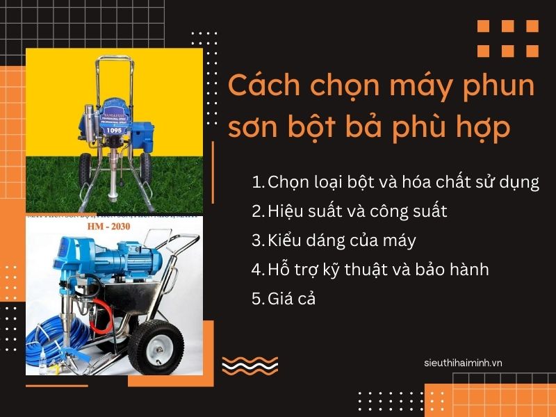 Tiêu chí chọn máy phun sơn bột bả phù hợp